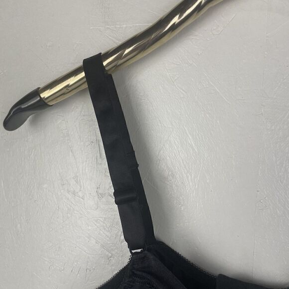 American Vintage BALI Black Satin Balconette Style Bra Size 38C - Picture 6 of 7